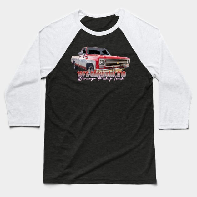 1976 Chevrolet C10 Bonanza Pickup Truck Baseball T-Shirt by Gestalt Imagery